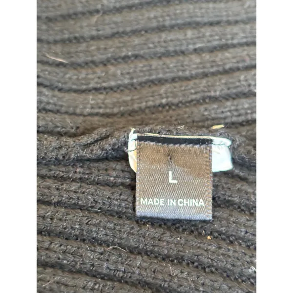 Black Ribbed Knit Mini Skirt Stretch Bodycon Pull On Size Large - Image 6
