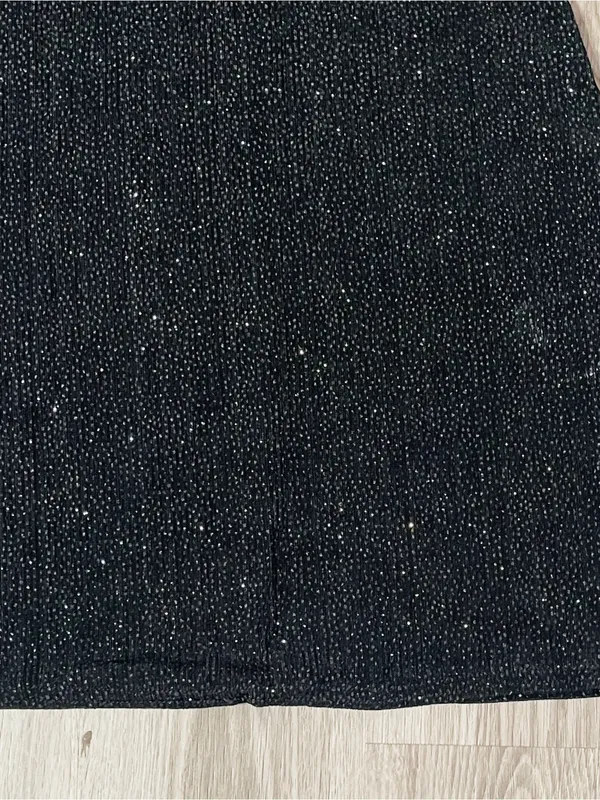 Vintage Y2K Little Black Sparkle Dress Sz XS Slinky Glitter Formal Wedding Guest - Image 6