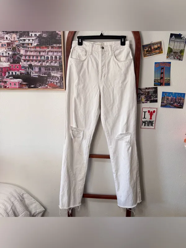Favorite Daughter Otto High Rise Distressed Boyfriend Whistler White Jeans - Image 3