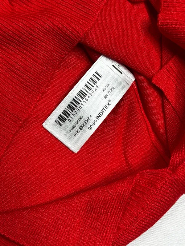 Zara Red Fine Knit Long Sleeve Crew Neck Sweater Size S NWT - Image 5