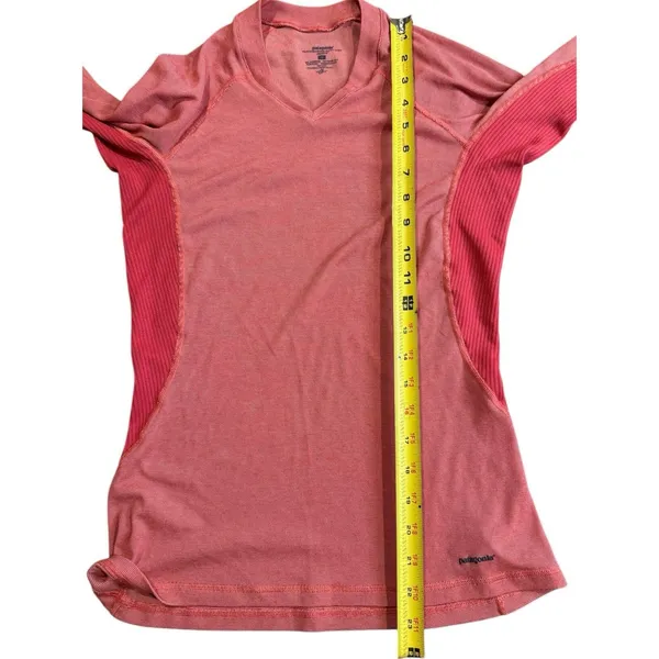 Patagonia Shirt Women’s Small Red Capilene Base Layer V Neck Long Sleeve Trail - Image 7