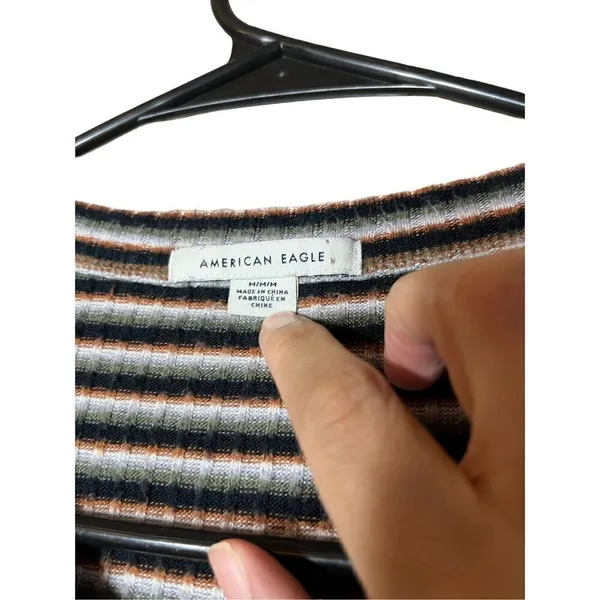 American Eagle Brown Stripped Knit‎ Dress Size Medium - Image 6