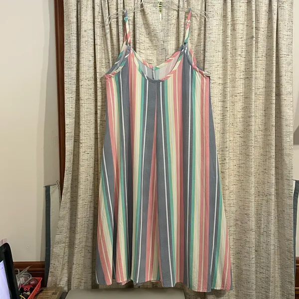 Torrid Multi-Color Stripe Challis Midi Dress - Image 6