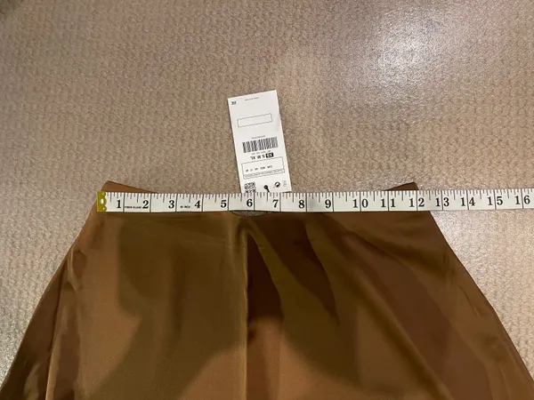 Zara A-line Midi Satin Skirt, Size S - Image 3
