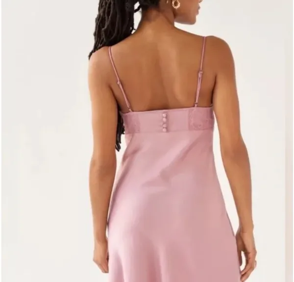 Pink Lace Slip Dress - Image 2