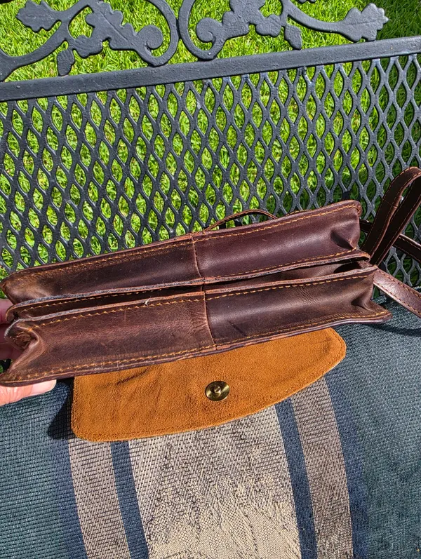 Unique hair on hide Brown Leather Purse Crossbody - Image 4