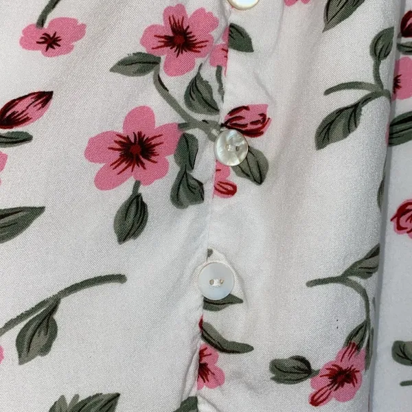 BEACH PARTY floral maxi dress smocked stretchy waist tassel strings size XXL - Image 10