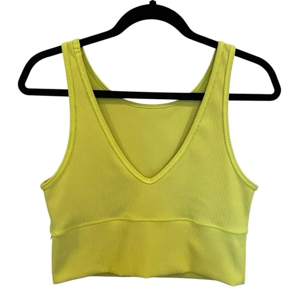 Lululemon Power Pivot Tank Top Ribbed Electric Lemon - Image 4