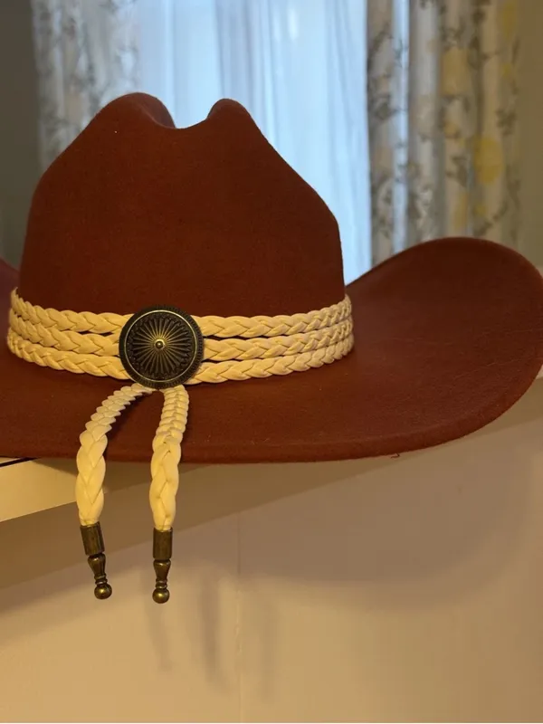 NWOT Anthropologie San Diego Hat Company Rust Brown Felt Western Cowboy Hat - Image 5