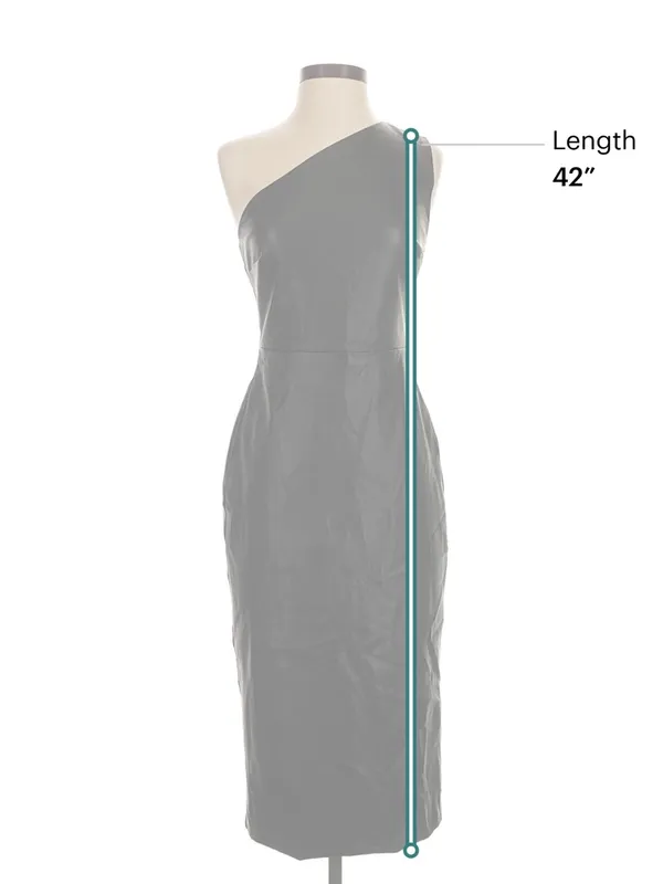 Bardot x Anthropologie Oriella Vegan Leather One Shoulder Midi Dress Size S - Image 6