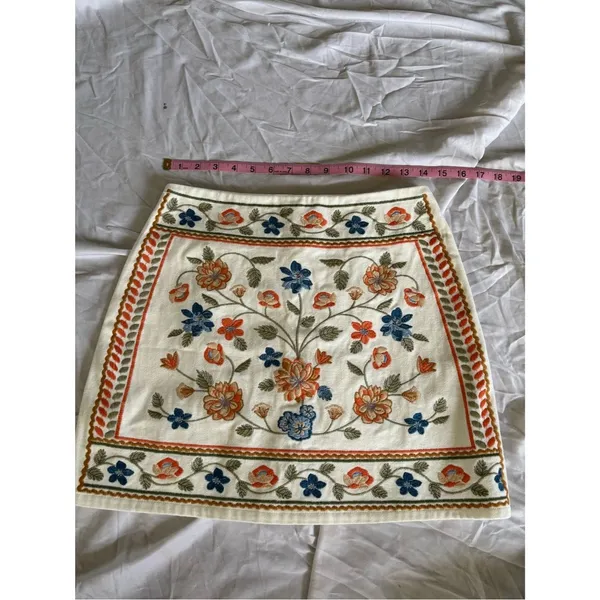 Mi Ami Embroidered Mini Skirt | Size Small | Boho Floral Statement Piece - Image 3