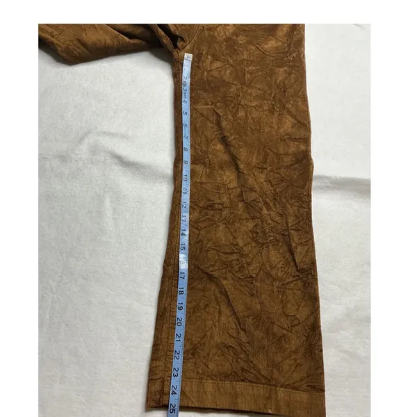 Time and Tru Womens Brown High Rise Wide Leg Corduroy Pants Size 2 Button Fly - Image 7