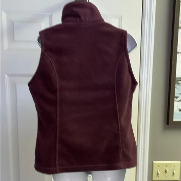 Columbia Mauve Sleeveless Mock Neck Zip-Up Pockets Fleece Vest Medium - Image 8