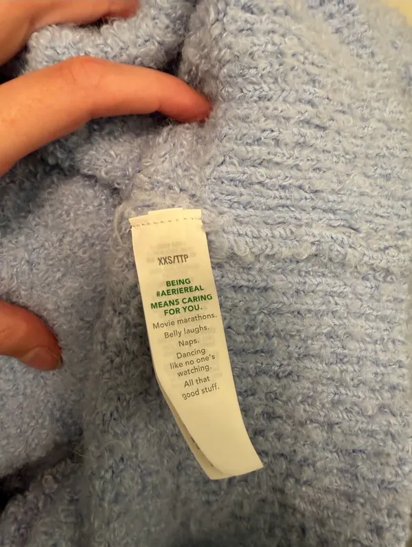 Aerie light blue v-neck oversized fuzzy knit sweater - Image 8
