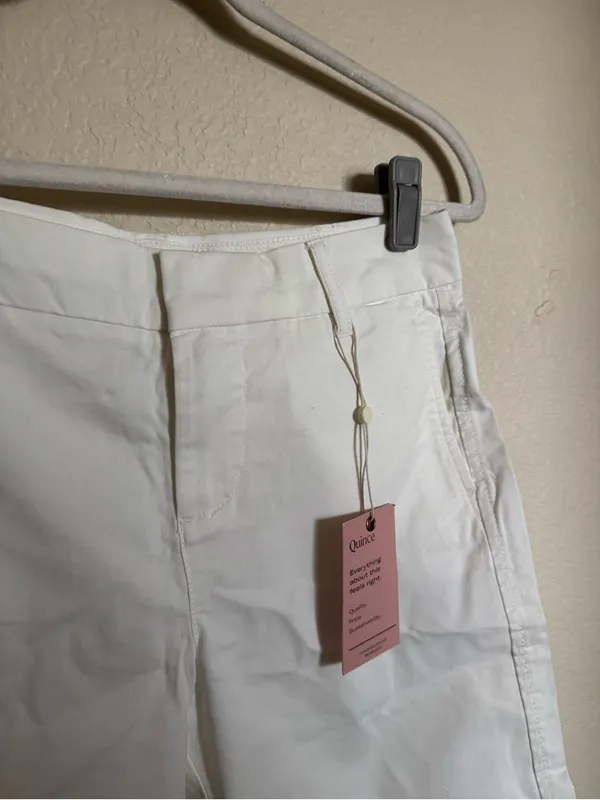 Quince Women's Organic Cotton Chino Bermuda Shorts Women’s Size 2 Ivory Cream - Image 3