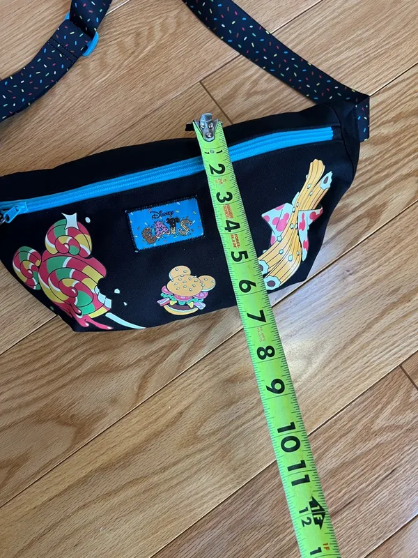 Disney fanny pack Colorful Candy Print Sling Bag with Turquoise Zipper - Image 5