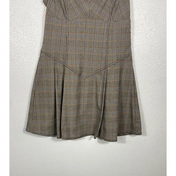 BDG Plaid Fit & Flare Mini Sleeveless Open Back Dress Size L - Image 14