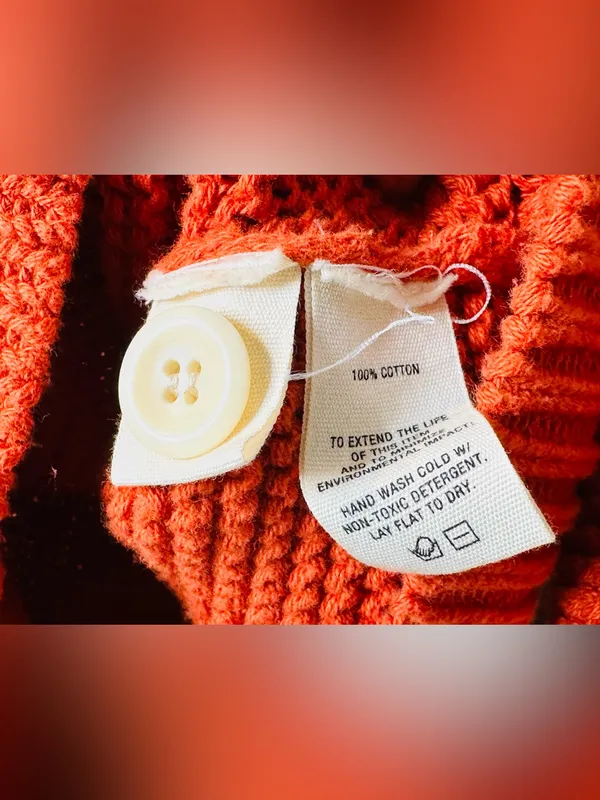 Alex Mill Nico Orange Paprika Button Up Cardigan Sweater Top - Image 11