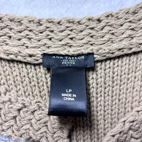 Ann Taylor Vest Women Brown‎ Faux Fur Open Front Knit Size L P - Image 8