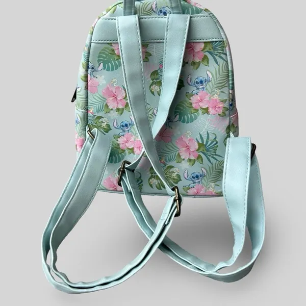 Loungefly Disney Lilo & Stitch Tropical Floral Mini Backpack Pastel Blue Vegan - Image 11