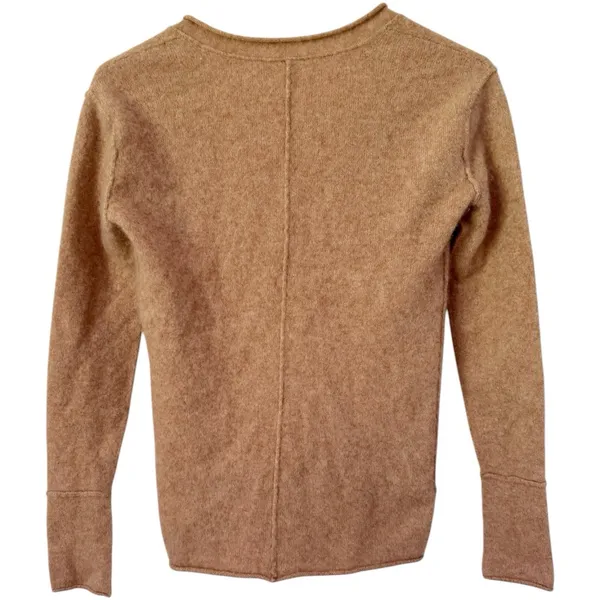 NWOT Free People 100% Cashmere Cardigan Sweater Button Front Size XS Brown - Image 2