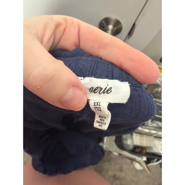AERIE Lace Trimmed Gauzey‎ Navy Blue Shorts Size XXL - Image 3
