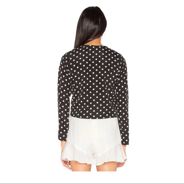 NWT REVOLVE X LIONESS Take the Plunge Polka Dot Top - Black - Medium - Image 9