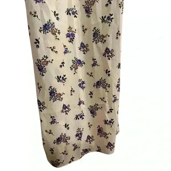 Zara Women's M Satin Floral Maxi‎ Dress Crochet Top Party Cocktail - Image 5