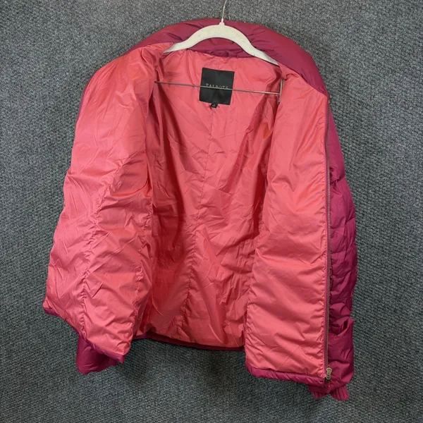 Talbots Quilted Down Filled Puffer Jacket M Mock‎ Neck Pocket Pink Packable - Image 4