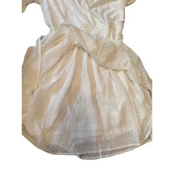 Hem & Thread Belle of the‎ Ball Dress White Swiss Dot Mini Dress Sz Small NEW - Image 2