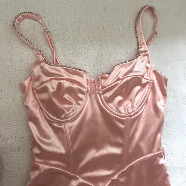 Pink Satin Lucy in the Sky Dress - Image 3