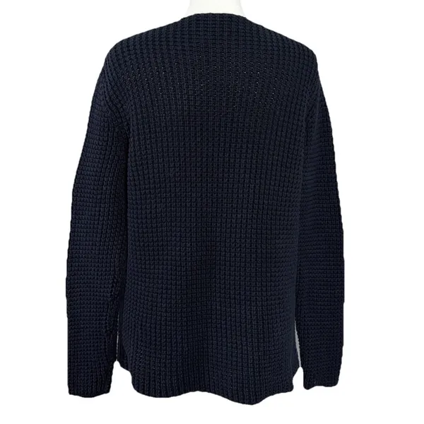 Lauren Ralph Lauren Sweater Womens Blue Chunky Knit Boat Neck 100% Cotton - Image 3