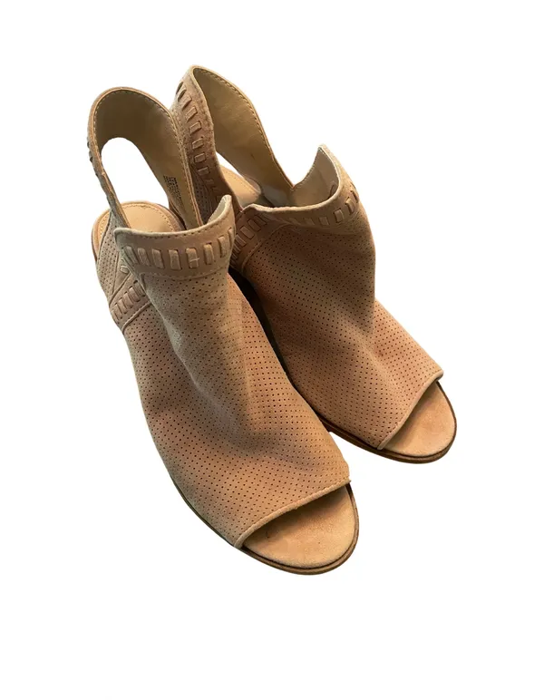 Peep Toe Suede Block Heels Size 8 - Image 9