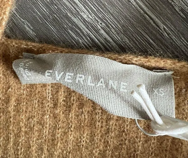 Everlane Crop Top Womens Extra Small Wool Blend Cozy Stretch Camel Brown - Image 2