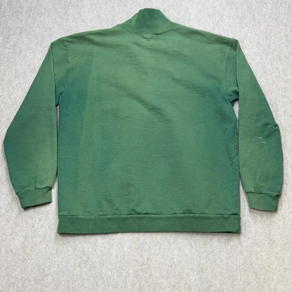 Private Line Quarter Zip Sweatshirt Womens M Green Vintage Distressed Streetwear - Image 2