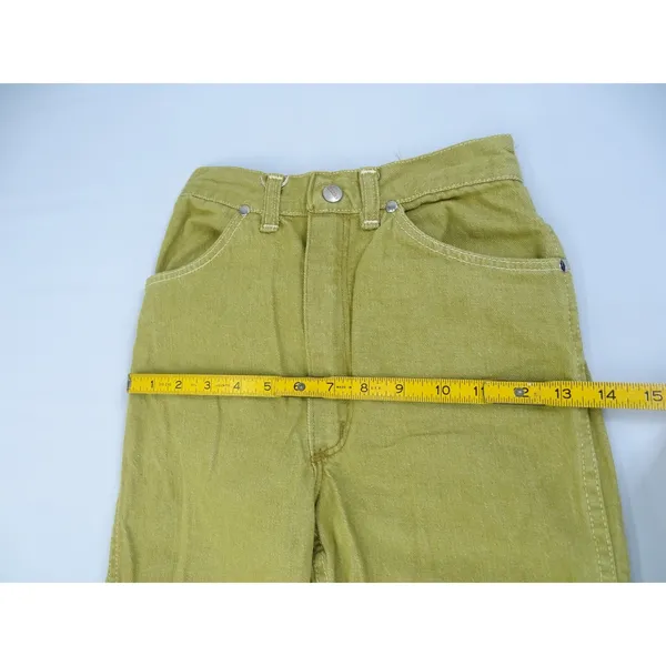 Maverick‎ Jeans Womens 7/8 Slim Mustard Yellow Vintage 70s High Waist USA Retro - Image 8