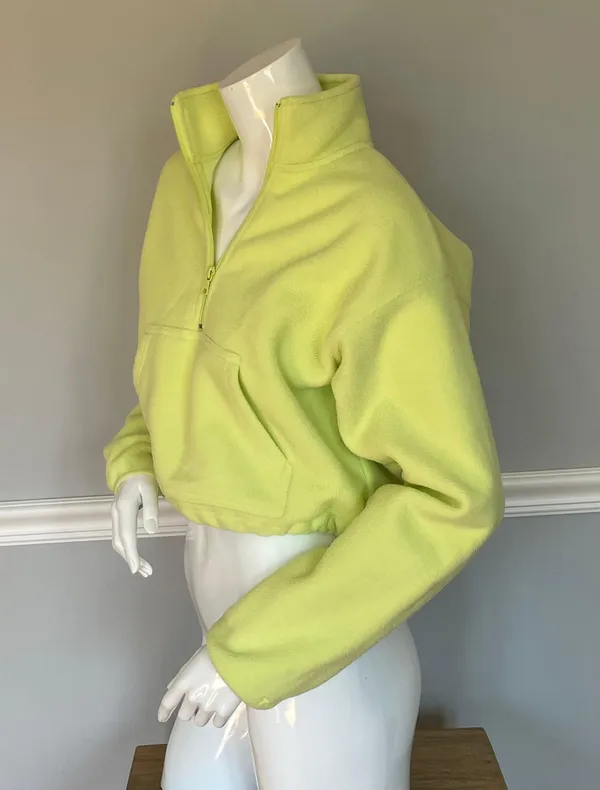 Aritzia Tna Yellow Fleece Sweatshirt - Image 2