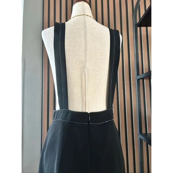 Zara Black Mini-Skirt with Suspenders size small - Image 5