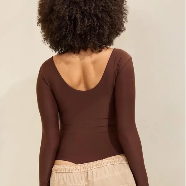 Aerie Smoothez Brown Longsleeve Bodysuit NWT - Image 3
