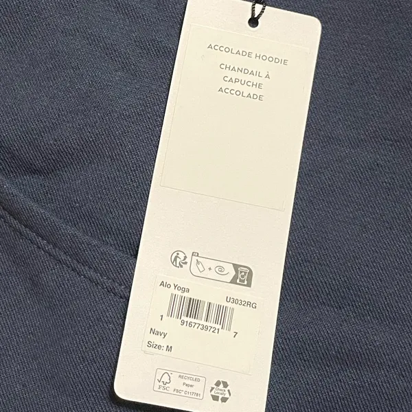 Alo Yoga NWT Accolade Hoodie Navy Blue Size M oversized - Image 8