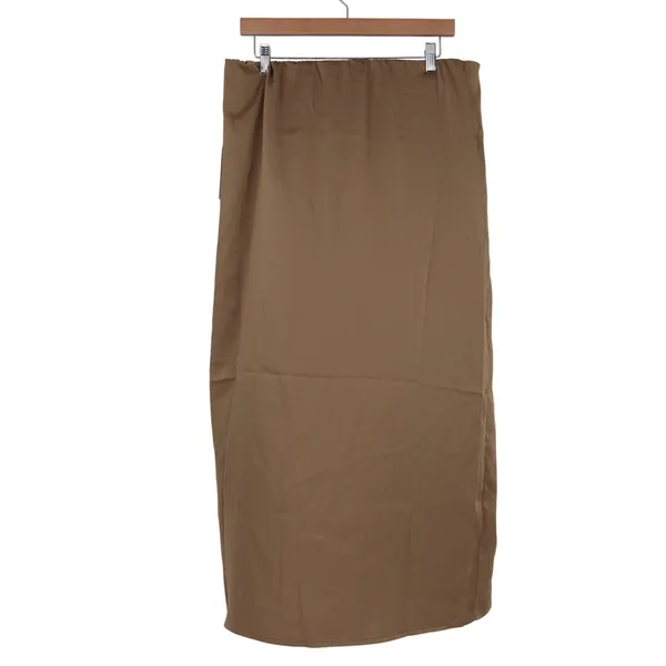 A New Day Tan Front Slit Midi Skirt High Waisted Brown L NEW - Image 5