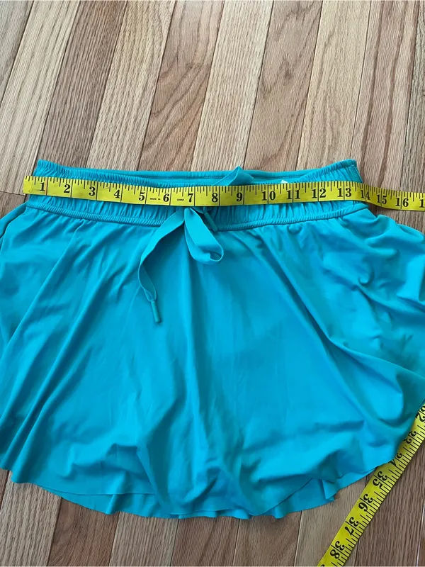 Free People Aqua Blue Tennis Skort Small Athleisure Beach Cover Up Sporty Summer - Image 3