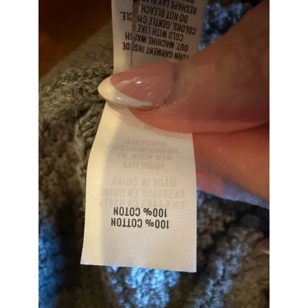 Aerie Varsity Sweater Women Medium Grey Cotton Waffle Knit Button Front Cardigan - Image 10