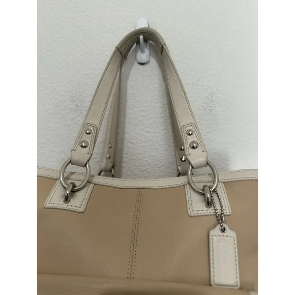 Coach Penelope Beige Tan Leather Tote Shoulder Bag F19264 Y2K - Image 7