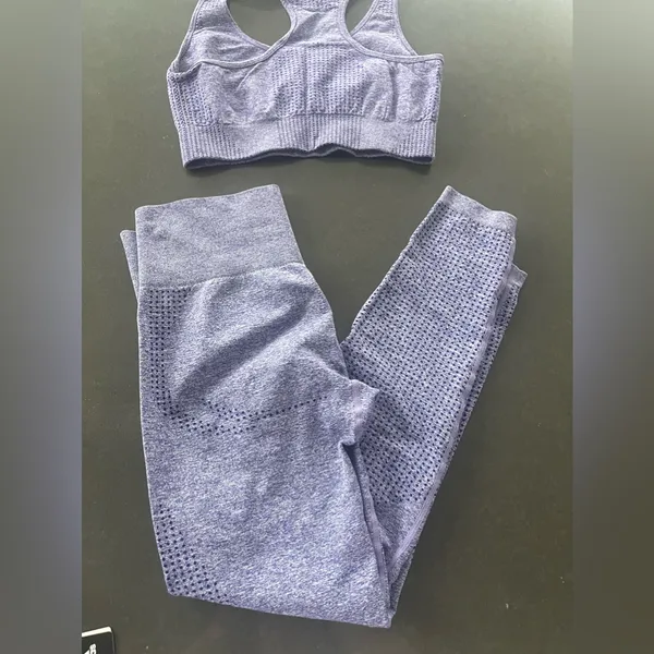 Purple Yoga Set: Leggings And Racer Back Top M - Image 6