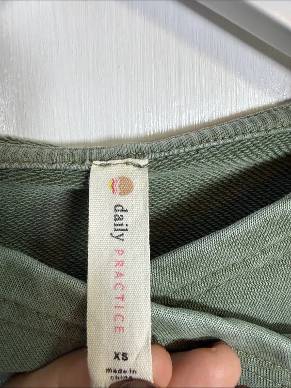 Daily Practice by Anthropologie Twist-Collar Hoodie in Sage Green W2487 Sz XS - Image 6