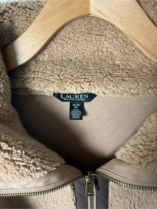 Lauren Ralph Lauren Sherpa Fleece Pullover in Camel XL - Image 6
