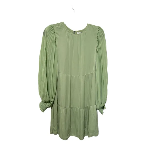 ALICE + OLIVIA Antonette Pleated Long Sleeve Dress Size S - Image 4