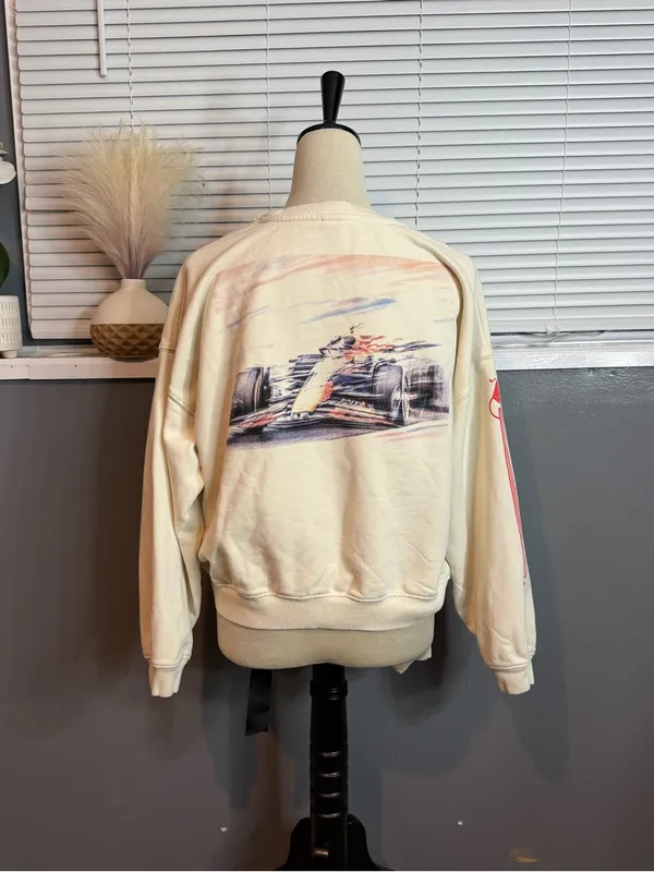 American Eagle x Oracle Red Bull Racing F1 Graphic Sweatshirt Cream Size M - Image 6