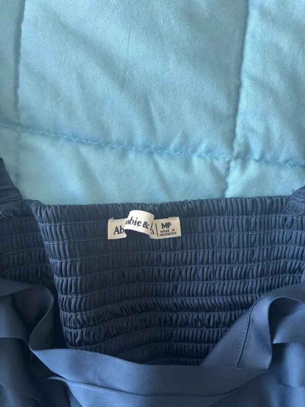 Abercrombie & Fitch Navy Satin Emerson Dress - Image 5